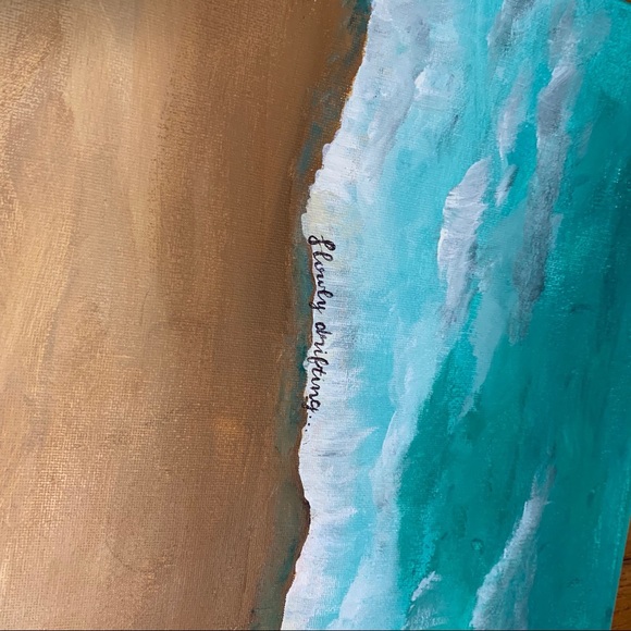 “Slowly drifting”, Waves Acrylic Painting: 12”x16” - Picture 2 of 4